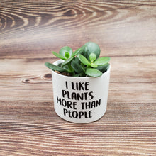 Load image into Gallery viewer, Plant Parent Set of 4 Punny plant pots PLANTS NOT INCLUDED Ceramic pots with cheerful funny sayings on them - My Other Child / Blooms n' Rooms