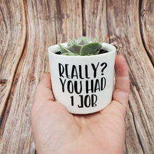Load image into Gallery viewer, Punny plant pots. Ceramic pots with cheerful funny sayings on them, Funny Plant Pots - My Other Child / Blooms n' Rooms