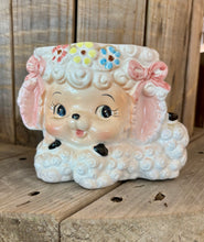 Load image into Gallery viewer, Vintage Large Pottery Lamb Head Planter- Whte
