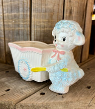 Load image into Gallery viewer, Vintage Small Pottery Lamb Planter- with cart