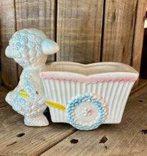 Load image into Gallery viewer, Vintage Small Pottery Lamb Planter- with cart