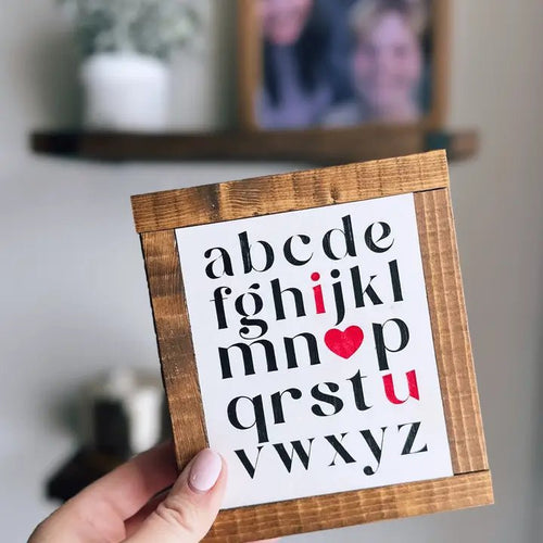 Abc Mini Antique Walnut Pine Wood Sign - My Other Child / Blooms n' Rooms