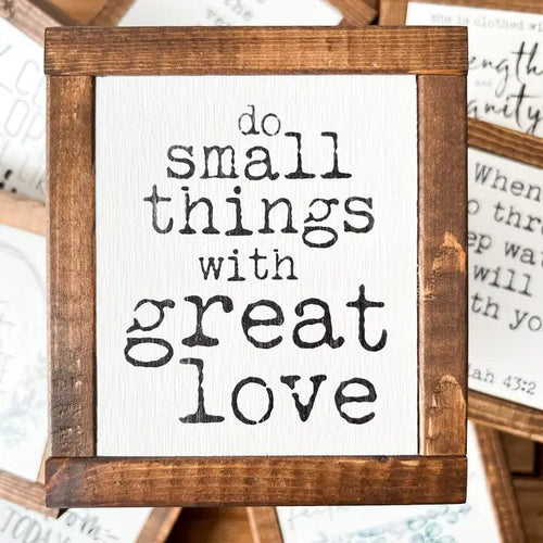 Do small things with great Love Walnut Pine Mini Wood Sign - My Other Child / Blooms n' Rooms