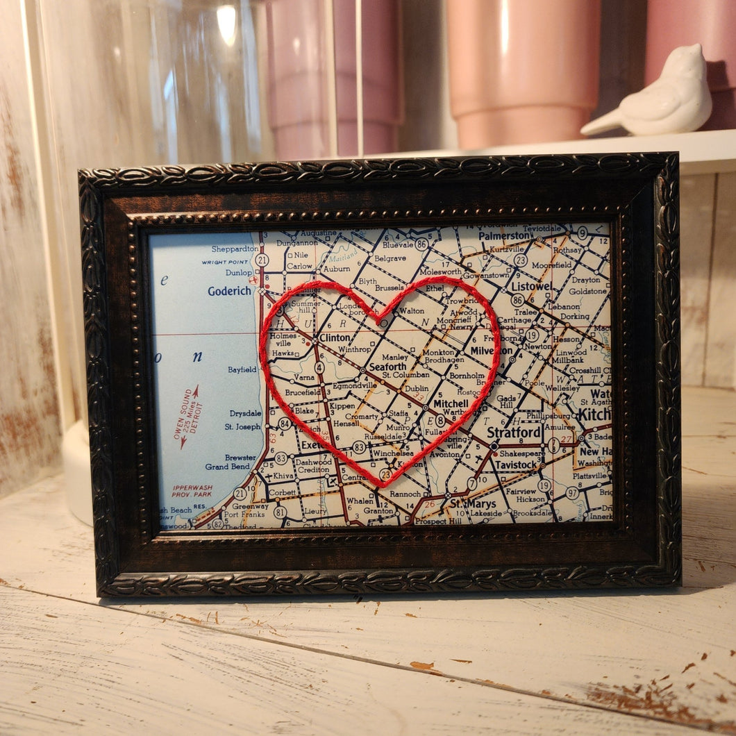 Framed Handstitched Seaforth Map - My Other Child / Blooms n' Rooms