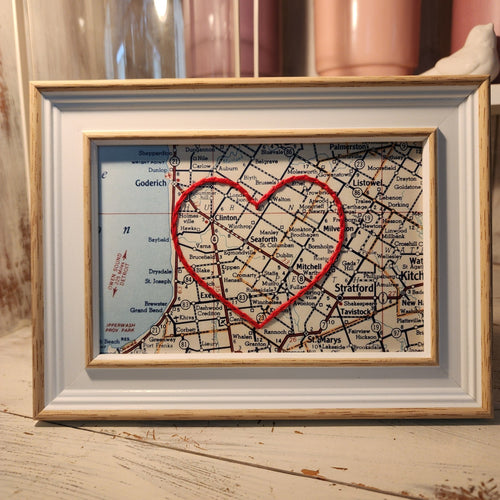 Framed Handstitched Seaforth Map - My Other Child / Blooms n' Rooms