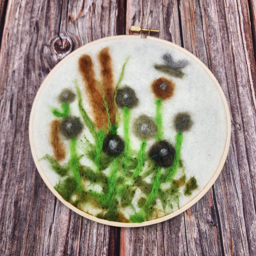 Handmade Needle Felting Wall Hanging - My Other Child / Blooms n' Rooms