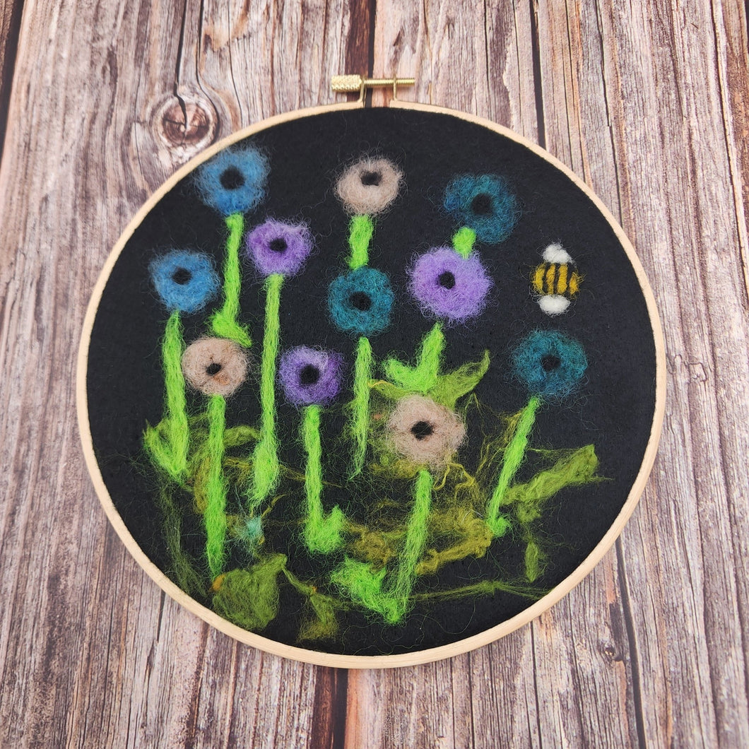 Handmade Needle Felting Wall Hanging - My Other Child / Blooms n' Rooms