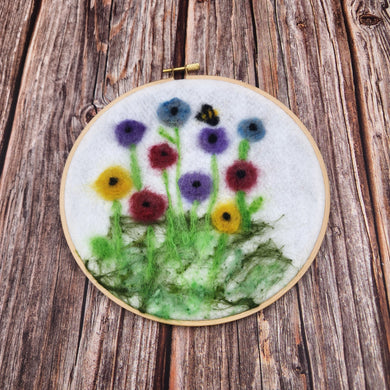 Handmade Needle Felting Wall Hanging - My Other Child / Blooms n' Rooms