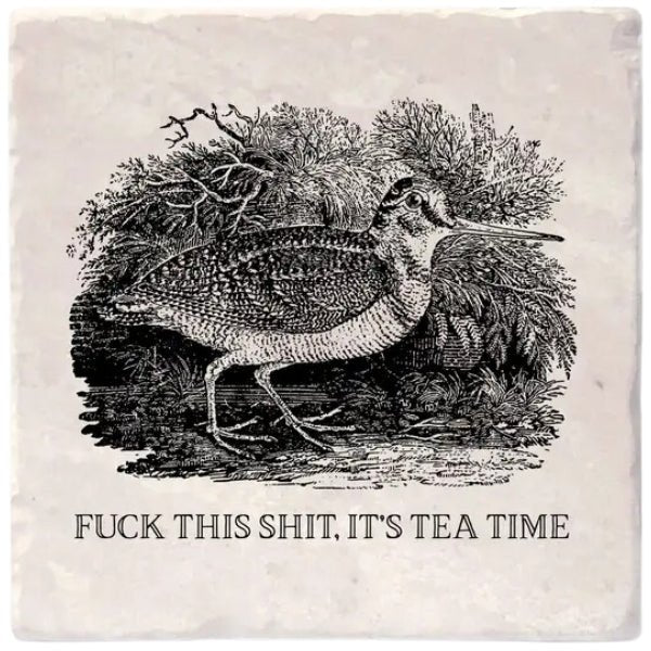 It's Tea Time | Effin' Birds Coaster - My Other Child / Blooms n' Rooms