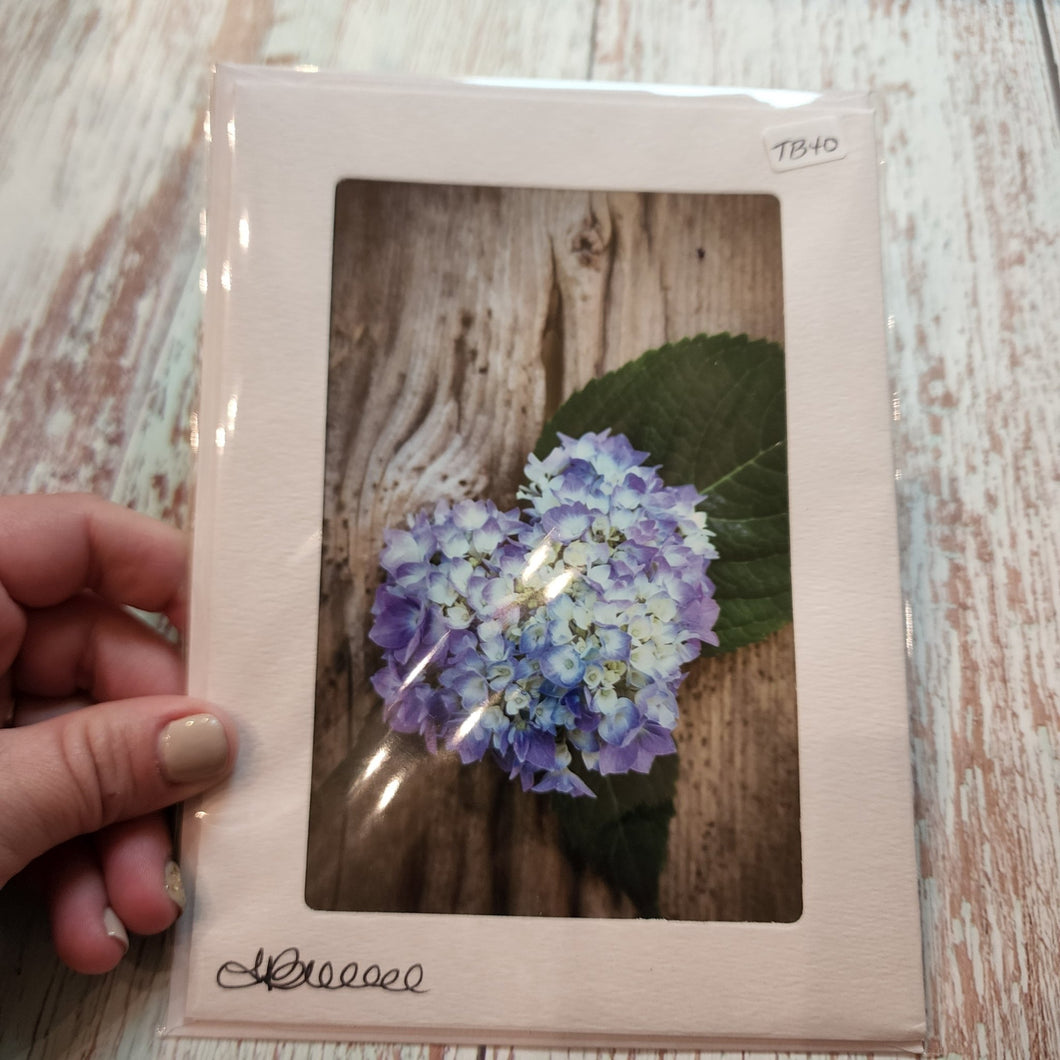 Blue Hydrangea Heart | Blank Photo Card - My Other Child / Blooms n' Rooms