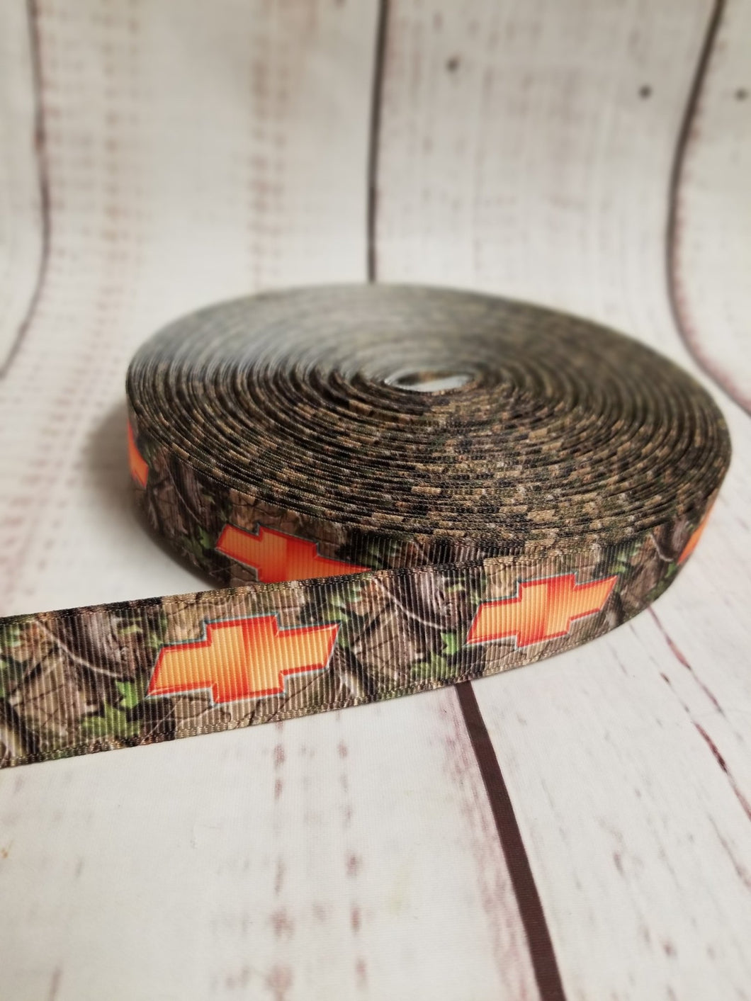 Camouflage Chevy logo | Grosgrain Ribbon - My Other Child / Blooms n' Rooms