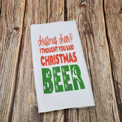Christmas Beer | Funny teatowel, kitchen towel, punny - My Other Child / Blooms n' Rooms
