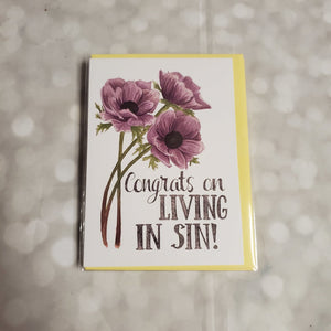 Congrats on living in sin | Greeting Card - My Other Child / Blooms n' Rooms