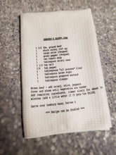 Load image into Gallery viewer, Custom keepsake recipe kitchen towels - My Other Child / Blooms n&#39; Rooms