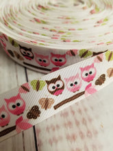 Load image into Gallery viewer, Cute owls, Grosgrain ribbon, hair bows, crafting - My Other Child / Blooms n&#39; Rooms