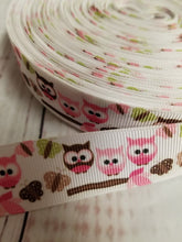 Load image into Gallery viewer, Cute owls, Grosgrain ribbon, hair bows, crafting - My Other Child / Blooms n&#39; Rooms