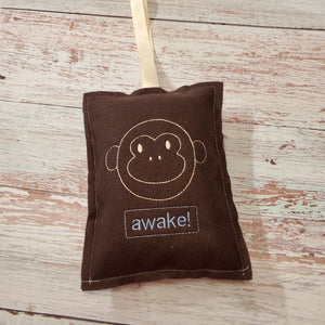 Door Hanger | Asleep/Awake Monkey | Baby Gift - My Other Child / Blooms n' Rooms