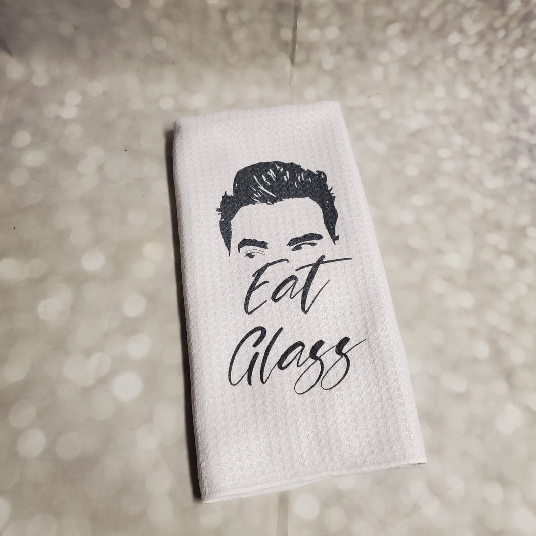 Eat Glass | Funny teatowel, kitchen towel | Schitts Creek - My Other Child / Blooms n' Rooms