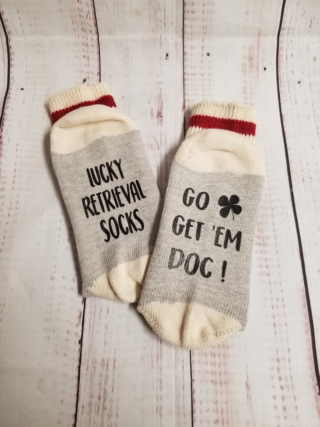 Go get 'em Doc, Lucky Retrieval Socks - My Other Child / Blooms n' Rooms