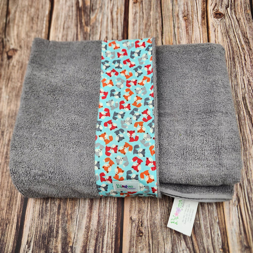 Grey Hooded towel for Infant to Child | Foxes - My Other Child / Blooms n' Rooms