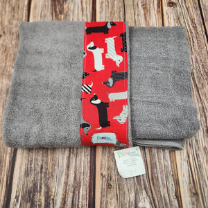 Grey Hooded towel for Infant to Child | Weiner Dogs - My Other Child / Blooms n' Rooms