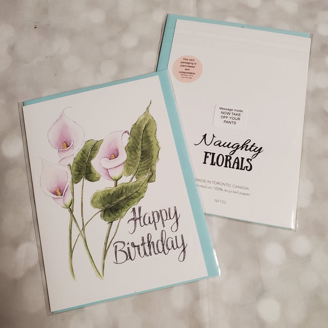 Happy Birthday - now take off your pants | Greeting Card - My Other Child / Blooms n' Rooms