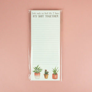 Lists make me feel like I have my shit together| Naughy Florals Note Pad - My Other Child / Blooms n' Rooms