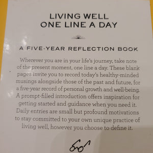 Living Well One line a day | A 5 Year Reflection Book - My Other Child / Blooms n' Rooms
