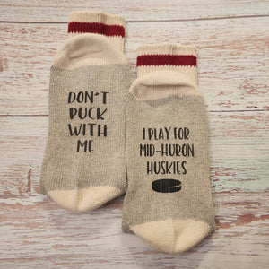 Mid Huron Huskies Socks - My Other Child / Blooms n' Rooms