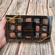 Load image into Gallery viewer, Milk + Dark Chocolate Sea Salt Caramel | Annies Chocolate | 15 pc - My Other Child / Blooms n&#39; Rooms