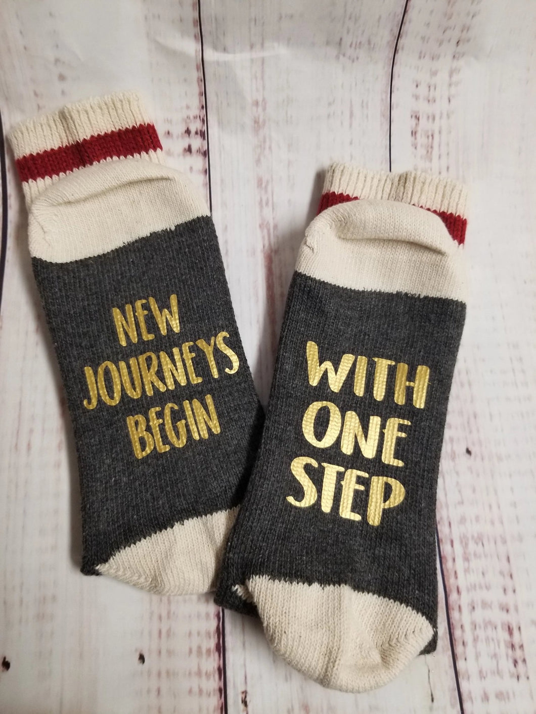 New journey begins with one step, Prayer Socks, Lucky Socks, IVF Socks - My Other Child / Blooms n' Rooms