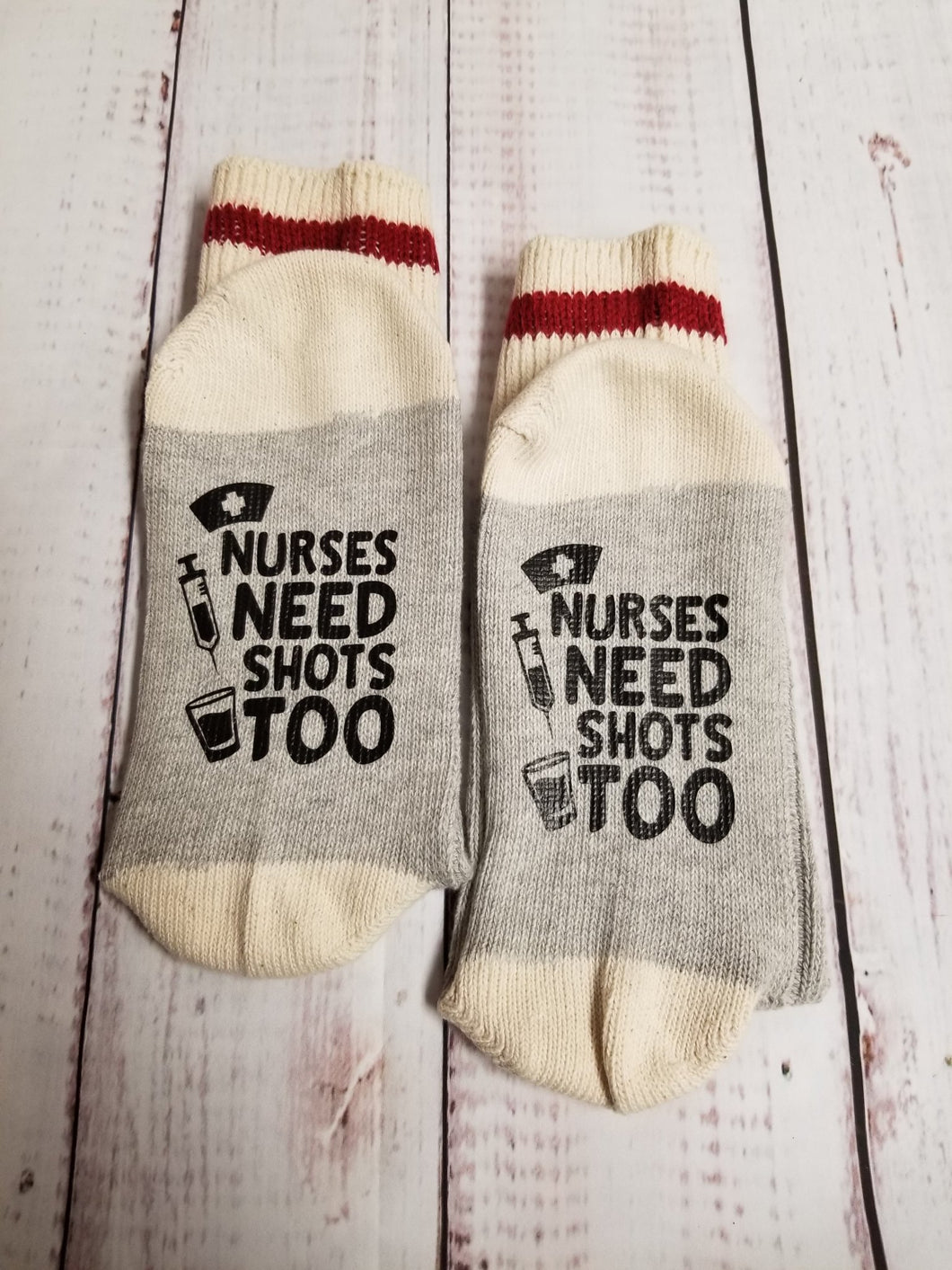 Nurses need shots too, Nurse socks - My Other Child / Blooms n' Rooms