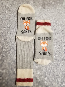 Oh for Fox Sakes socks, funny socks - My Other Child / Blooms n' Rooms