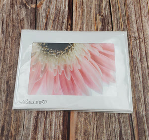 Pink Gerbera Daisy up close | Blank Photo Card - My Other Child / Blooms n' Rooms