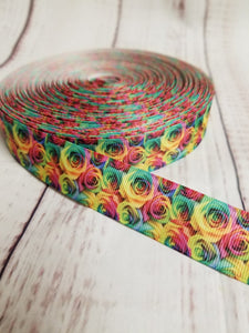 Rainbow roses, grosgrain ribbon, hair bows, crafting - My Other Child / Blooms n' Rooms
