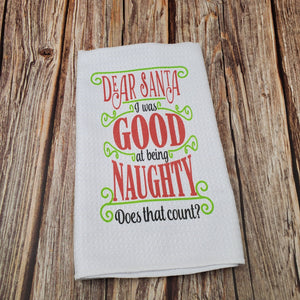 Really Good at Being Naughty | Funny teatowel, kitchen towel, punny - My Other Child / Blooms n' Rooms