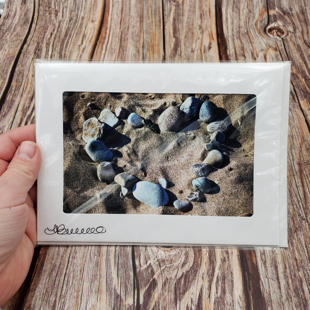 Rock Heart on the Beach | Blank Photo Card - My Other Child / Blooms n' Rooms