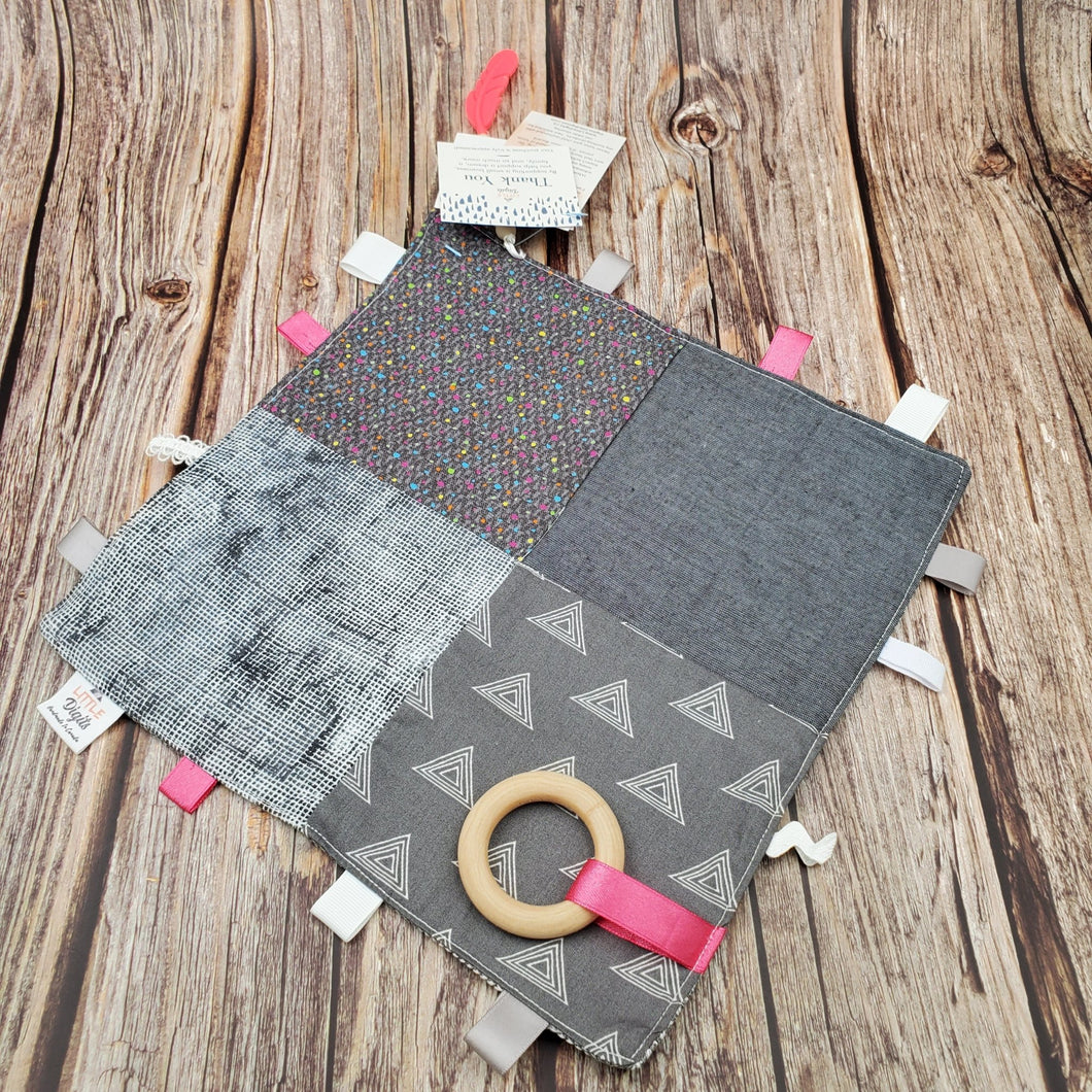 Sensory Blankies | Little Digits | Greys and Rainbow Dots - My Other Child / Blooms n' Rooms