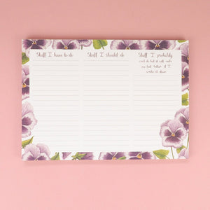 Stuff I have to do | Naughy Florals Note Pad - My Other Child / Blooms n' Rooms