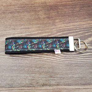 Wrist Keychain | Black Rainbow Tropical Leaves - My Other Child / Blooms n' Rooms