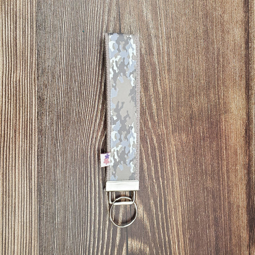 Wrist Keychain | Grey Camo - My Other Child / Blooms n' Rooms