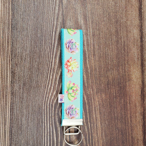 Wrist Keychain | Large Succulent on Mint - My Other Child / Blooms n' Rooms