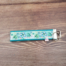 Load image into Gallery viewer, Wrist Keychain | Multicolour Succulents on Mint Green ribbon - My Other Child / Blooms n&#39; Rooms