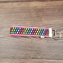 Load image into Gallery viewer, Wrist Keychain | Rainbow Hearts - My Other Child / Blooms n&#39; Rooms