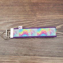 Load image into Gallery viewer, Wrist Keychain | Rainbow watercolour Tie Dye - My Other Child / Blooms n&#39; Rooms