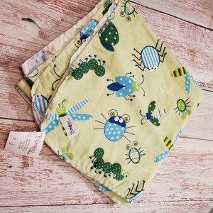 XL Flannel Receiving Blanket | Swaddle Blanket | Bugs - My Other Child / Blooms n' Rooms