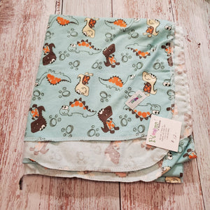 XL Flannel Receiving Blanket | Swaddle Blanket | Dinosaurs - My Other Child / Blooms n' Rooms
