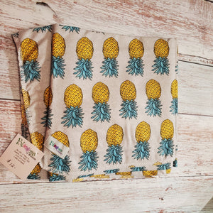XL Flannel Receiving Blanket | Swaddle Blanket | Pineapples - My Other Child / Blooms n' Rooms