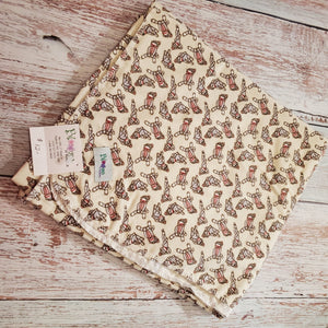 XL Flannel Receiving Blanket | Swaddle Blanket | Pink Sock Monkeys - My Other Child / Blooms n' Rooms